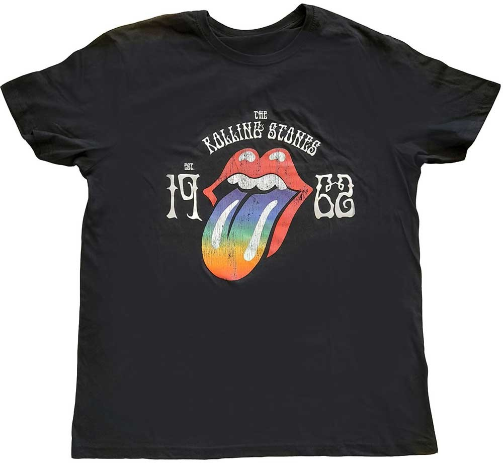 The Rolling Stones tričko Sixty Rainbow Tongue \'62 čierne