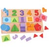 Bigjigs Toys Veľká doska s vkladaním - Čísla, farby, tvary