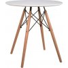 Tempo Kondela Jedálenský stôl, biela/buk, priemer 60 cm, GAMIN NEW 60