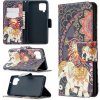 Peňaženkové kožené puzdro na Samsung Galaxy A42 5G - Flower Elephant