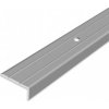 Schodová hrana vŕtaná - Strieborná 24,5x10 mm 2,7 m