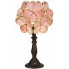 Tiffany nočná lampa KVIETKY PINK