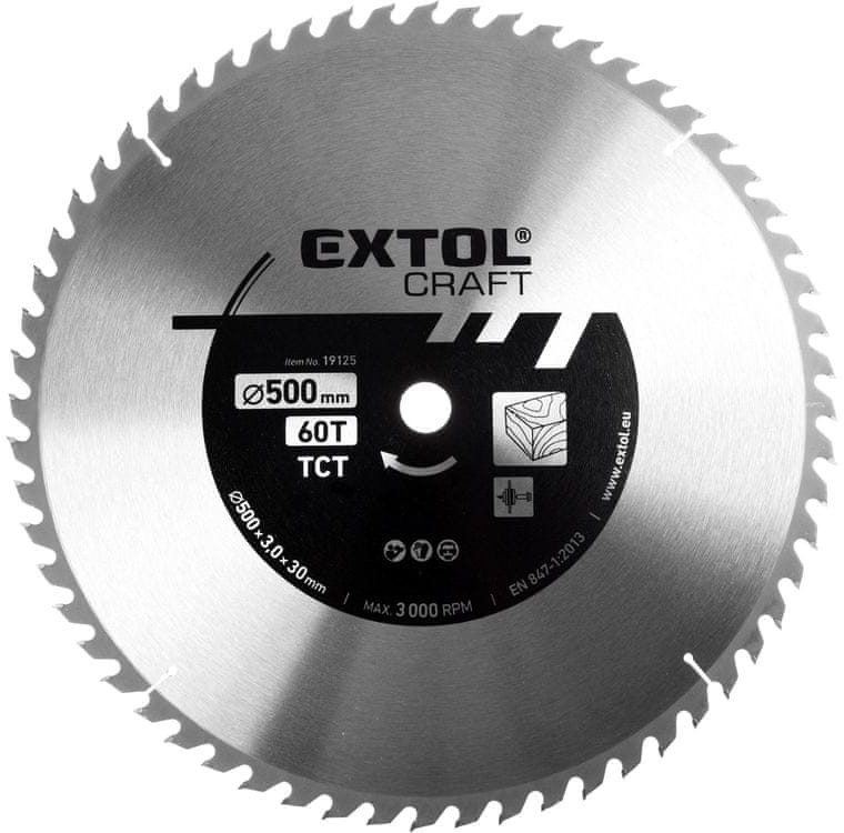 EXTOL CRAFT 19128 pílový kotúč 600x30/25,4 mm 60 zubov s SK plátky