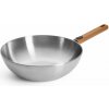 Woll Nerezová wok pánev Logic Steel s dřevěnou odnímatelnou rukojetí, Ø 30 cm 11030WLCS
