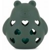 PETITE&MARS Hračka silikónová s hrkálkou Bear Basil Misty Green