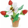 Drevené jahody v kvetináči Strawberry Flower Pot Tender Leaf Toys skladačka s magnetickým čmeliakom