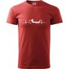 EKG dračia loď - Klasické pánske tričko vyššej gramáže - 3XL ( Bordová )
