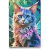 Vymalujsisam.sk Diamantové maľovanie - Čarovná okrídlená mačka Veľkosť: 20x30cm, Rám: Na plastovej doske, Diamanty: Okrúhle