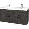 Dreja Umývadlová skrinka Q MAX SZZ4 120 - D16 Tmavý betón / Úchytka T06 / D16 Tmavý betón