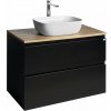 Aqualine ALTAIR II ALTAIR skrinka s doskou 87,5 cm, čierna mat/dub emporio AI690-01