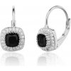 JVD SVLE3364XJ6BB00 - Strieborné náušnice s čiernym kameňom a zirkónmi