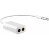 AppleKing rozbočovač / splitter / adaptér s 3,5 mm konektorom na slúchadlá a konektorom na mikrofón pre iPhone / iPad - biely - možnosť vrátiť tovar ZADARMO do 30tich dní