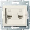 Kanlux LOGI 25169 Dvojitá dátová zásuvka nezávislá 2xRJ45Cat 5e Jack,krémový