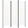 vidaXL s 3 panelmi krémovo biely 150x180 cm