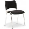 Konferenčná stolička SMART, chrómované nohy, bez podpierok rúk, čierna