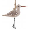 Drevený bocian na zavesenie - 1 ks prírodné