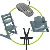 Akčný set STOKKE TRIPP TRAPP STOLIČKA Fjord blue + Baby set + novorodenecká sada + pásy