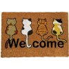 HOME ELEMENTS Rohož z kokosových vláken, Welcome Kočky, 40x60 cm 1ks