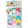 Halantex · Obojstranné posteľné obliečky z mikrovlákna Squishmallows – motív Squish Squad - 70 x 90 cm + 140 x 200 cm - zipsové zapínanie