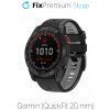 FixPremium - Dvojfarebný Silikónový Remienok pre Garmin (QuickFit 20mm), čierny