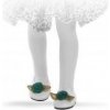 Paola Reina Topánky pre bábiky 32 cm - Nízke biele so zelenou kvetinou