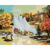 Zuty – Maľovanie podľa čísel – Labute na jazere a chata (D. Rusty Rust), 40 × 50 cm, plátno + rám 8596530187455