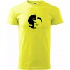 Mačka - Jin jang - Klasické pánske tričko vyššej gramáže - 3XL ( Neonová žltá )