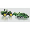 Siku Farmer Traktor John Deere 9630 s bránami Amazone Centaur 1:87
