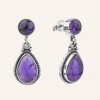 SilveAmo Strieborné visiace náušnice pecky s ametystom Abacus C5AM5003