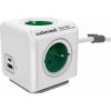 NONAME Cubenest Powercube Extended USB PD 20W, A+C, 4× zásuvka, 1,5m, bílá/zelená, dětská pojistka, uzemnění, dok, 10A/250V