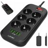 LDNIO Napájacia lišta 6 zásuviek + 4x predlžovací kábel USB