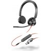 HP Poly Blackwire 3325 Stereo Microsoft Teams Certified USB-C Headset +3.5mm Plug +USB-C/A Adapter