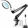 Verk 09220 LED stolná lupa s držiakom na stôl, 5 farieb osvetlenia, napájanie cez USB