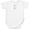 Baby Nellys Dojčenské rebrované body s gombíkmi kr. rukáv, Girl - biele, 62 (2-3m)