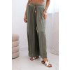 Fashionweek dámske viskózové nohavice so širokými nohavicami K81733 Khaki