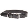 COBBYS PET Obojok z pravej kože s vysokým leskom čierny, prešitý 20mm/45cm