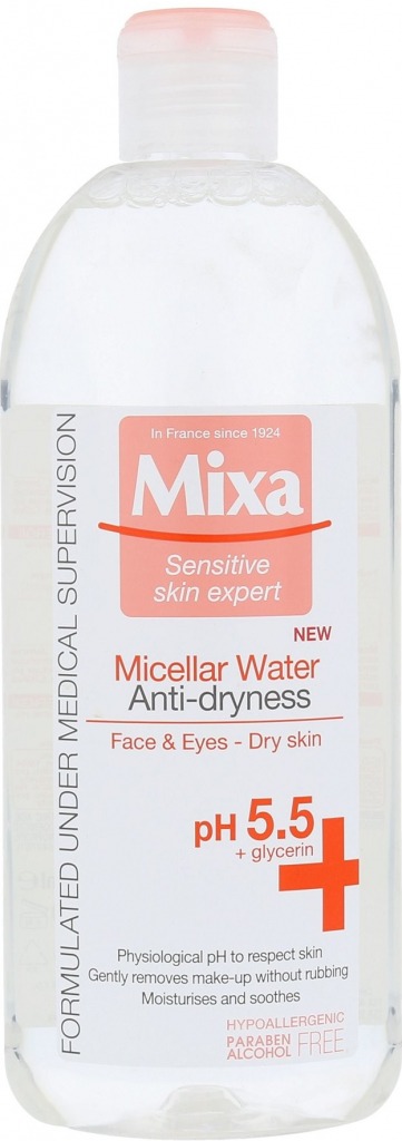 Mixa Micellar Water micelárna voda proti vysušovaniu pleti 400 ml