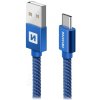 Swissten 71521308 textilný s USB-C konektorom a podporou rýchlonabíjania, modrý