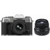 FUJIFILM X-T50 strieborný + 16-50 mm + XF 35mm f/2 R WR čierny