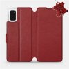 Flip puzdro na mobil Samsung Galaxy A41 – Tmavo červené – kožené – Dark Red Leather 5903516174089