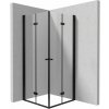 Deante Kerria Plus sprchovací kút 80x80 cm obdĺžniková čierna matné/priehľadné sklo KKNNX08X08