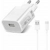 Sieťová nabíjačka XIAOMI so zásuvkou USB (5 V / 2000 mA, 10 W, podpora rýchleho nabíjania + kábel Type-C) BIELA (MDY-09-EW)
