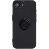 AppleMix Kryt SILIKÓNOVÝ KRÚŽOK pre Apple iPhone 16e - stojan / krúžok - čierny