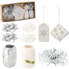 CHOMIK VIANOČNÁ SÚPRAVA NA BALENIE DARČEKOV - STRIEBORNÁ / BIELA 12 KS. *7571