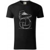 Futbalová lopta kopačka jedným ťahom - Tričko z organickej bavlny - 2XL ( Čierna )