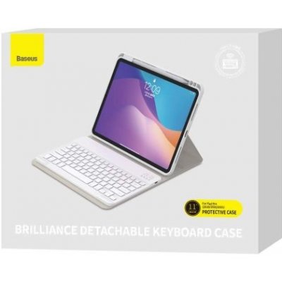 Baseus Brilliance puzdro s klávesnicou na iPad 11'' 2021/2020/2018,biele ARJK000002