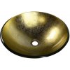 SAPHO - SHAY sklenené umývadlo na dosku Ø 42 cm, zlatá 2501-22