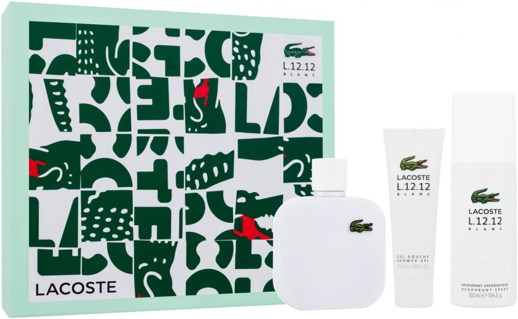 Lacoste Eau de Lacoste L.12.12 Blanc EDT 100 ml + sprchový gél 50 ml +  dezodorant 150 ml darčeková sada od 48,2 € - Heureka.sk