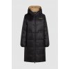 KABÁT KARL LAGERFELD REVERSIBLE LONG LOGO DOWN COAT BLACK NOUGAT