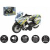 Teddies Motorka policejní na zpětné natažení na baterie se světlem